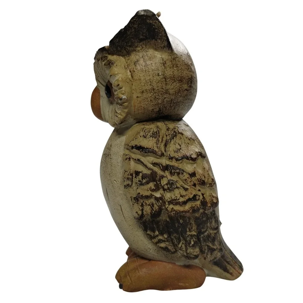 Rustic Owl Candle Figurine‎ Decorative Home Decor Accent